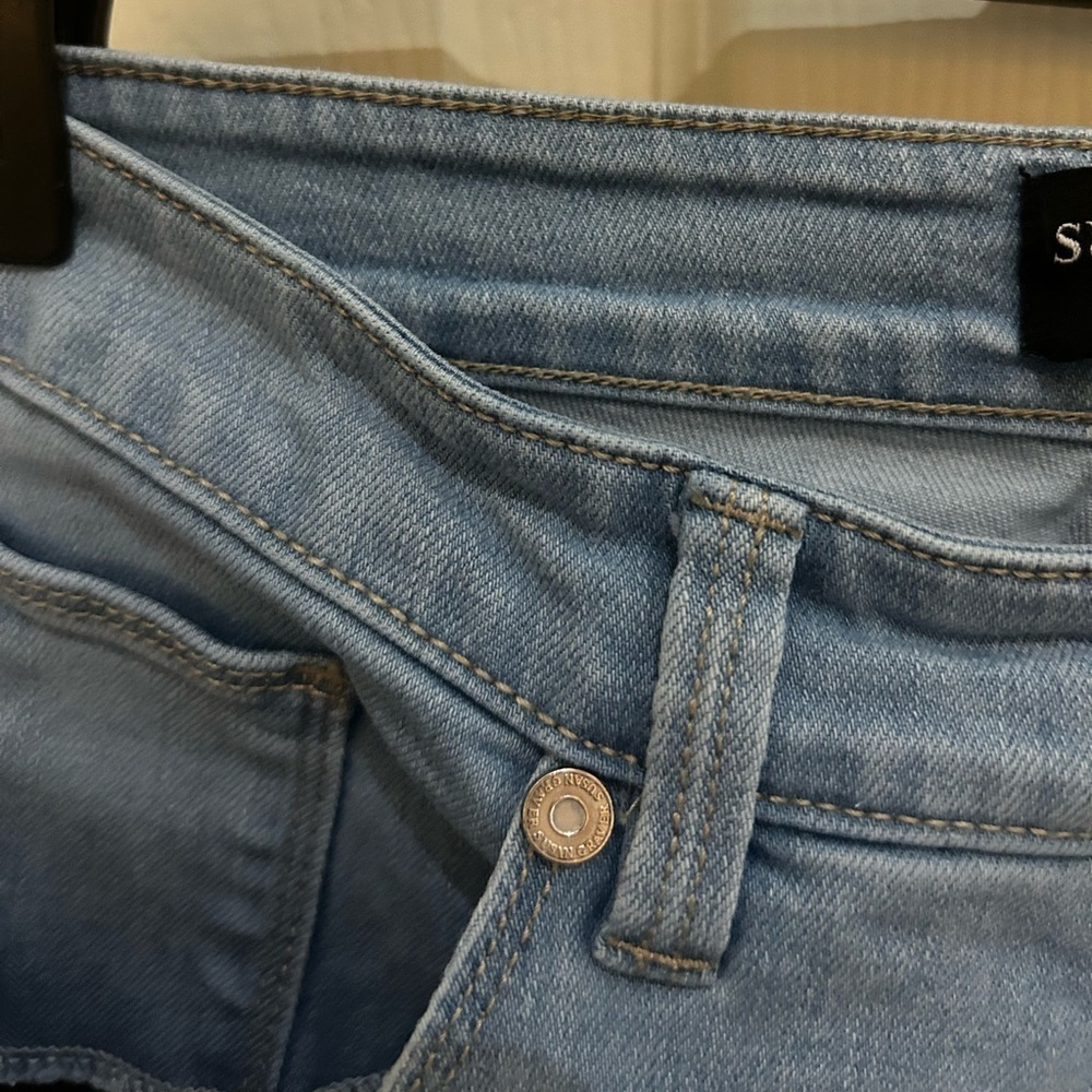 Susan Graver Blue Wide Leg Jeans Petite - Picture 4 of 13